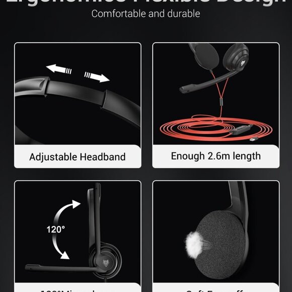 Pre Owned Computer Headset with Clear Microphone - Picture 10 of 10
